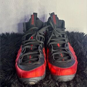 Nike Red and Black Air Foamposite Pro Men's Sneakers